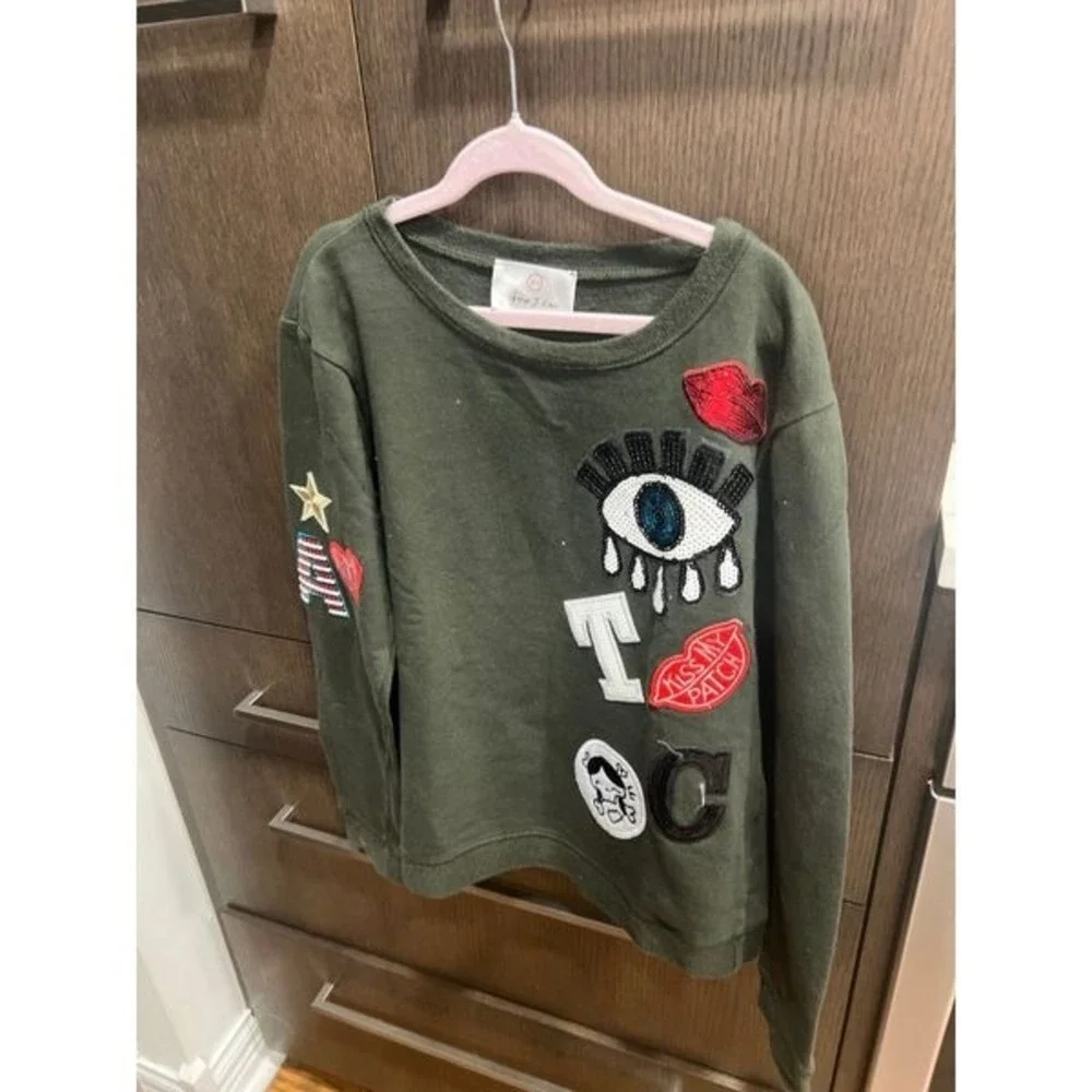 George J. love girls large Sweatshirt embroidered sequined‎